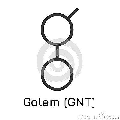 Golem GNT. Vector illustration crypto coin icon Vector Illustration