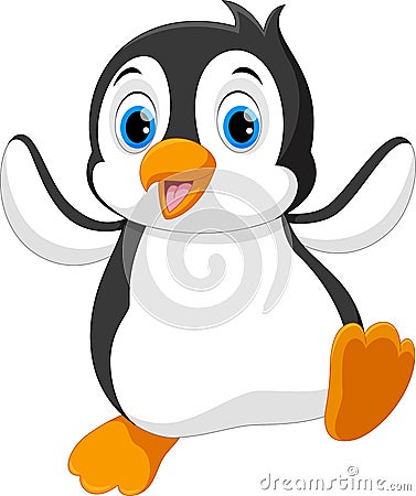 Cute baby penguin cartoon Cartoon Illustration