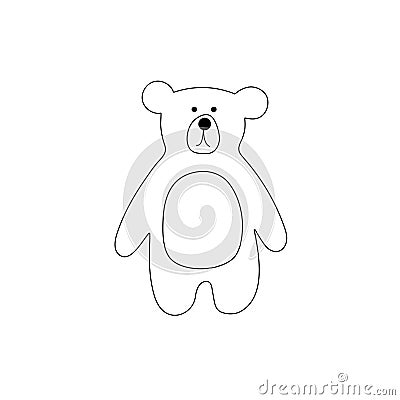 Vector cartoon outline bear Vector Illustration