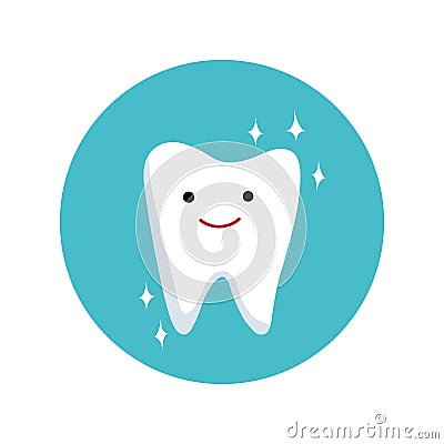 Vector illustration of cute clean tooth Vector Illustration