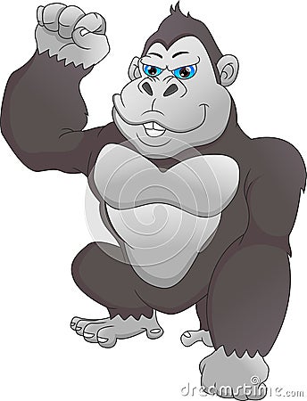 Cute gorilla cartoon Vector Illustration