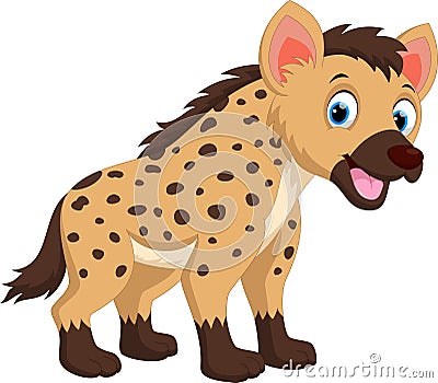 Vector illustration of Cute hyena cartoon Cartoon Illustration