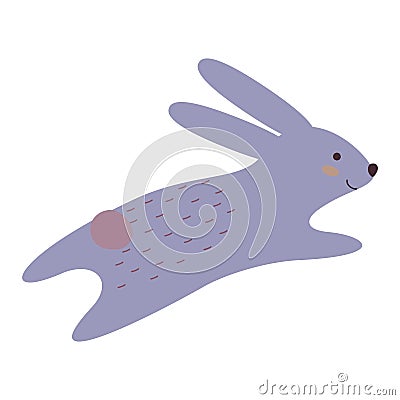 vector illustration of cute jumping rabbit scandinavian style Vector Illustration