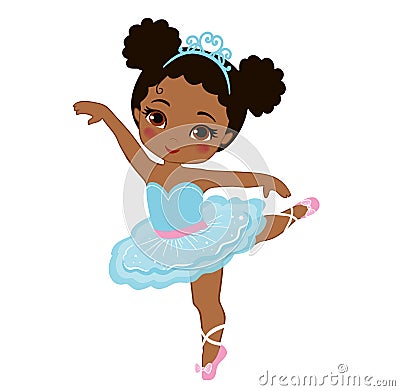 Vector illustration of cute little ballerina. Vector Illustration