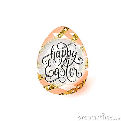 Vector illustration of cute luxury happy easter greeting concept Vector Illustration