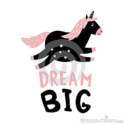 Dream unicorn Vector Illustration