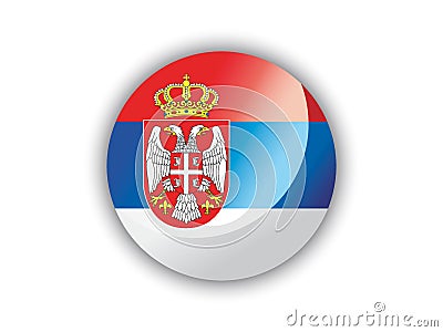 3D Round Flag of Serbia Vector Illustration