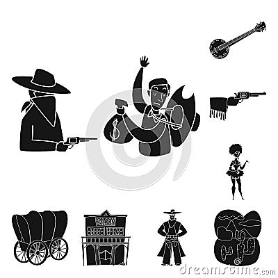 Vector illustration of danger and culture logo. Collection of danger and west vector icon for stock. Vector Illustration