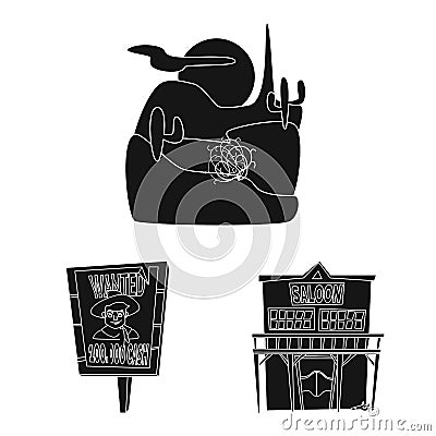 Vector design of danger and culture icon. Collection of danger and west stock vector illustration. Vector Illustration