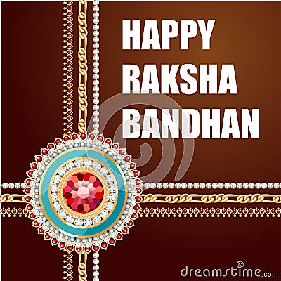 vector illustration of decorated rakhi for Indian festival Vector Illustration