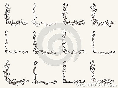 Vector illustration of decorative corner frame set Vector Illustration