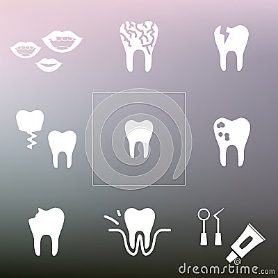 Dental problems back Vector Illustration