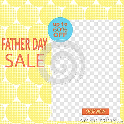 Fathers Day sale promotion design. Cartoon Illustration