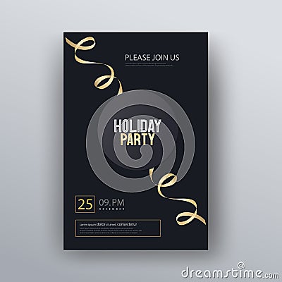 Vector illustration design for holiday party and happy new year party invitation flyer Vector Illustration