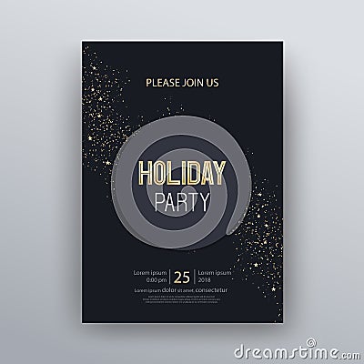 Vector illustration design for holiday party and happy new year party invitation flyer Vector Illustration