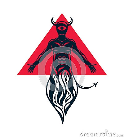 Vector illustration of a devil, mystic evil spirit. Human being Vector Illustration