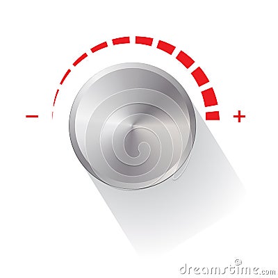 Dial knob level control with shadow Vector Illustration