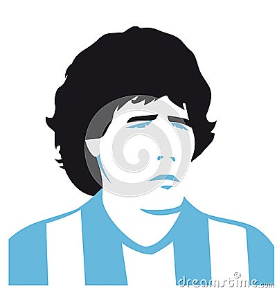 Vector illustration of Diego Armando Maradona Cartoon Illustration