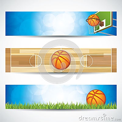 Set of basketball banners Vector Illustration