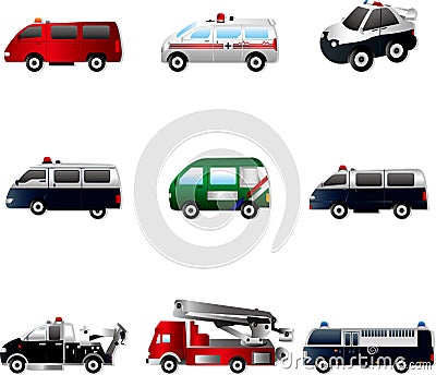 Vector illustration of different types car Vector Illustration