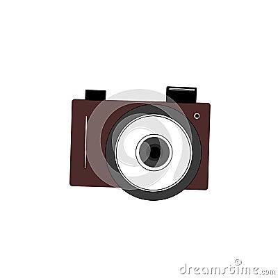 Digital camera icon vector illustration on a simple white background Vector Illustration