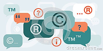 Discussion about copyright Vector Illustration
