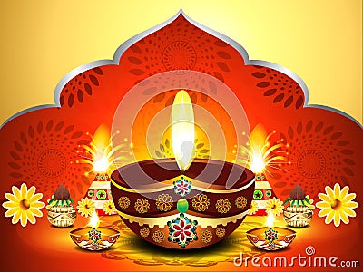 Vector illustration of diwali background new Cartoon Illustration