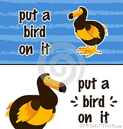 Dodo bird vector Cartoon Illustration