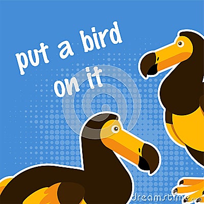 Dodo bird vector Cartoon Illustration