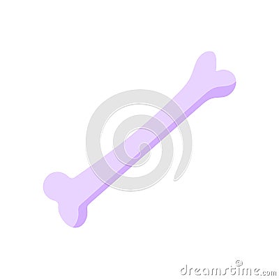 Vector illustration of a dog bone in flat style on a white background isolated. Delicious and funny bone vector graphics for Cartoon Illustration