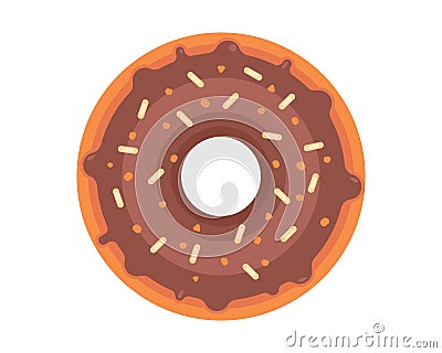 Vector illustration donut isolated on white background. Whole fresh baked donut vector Vector Illustration