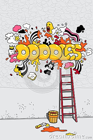 Vector illustration with doodles Vector Illustration