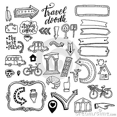 Vector illustration. Doodles about travel Vector Illustration