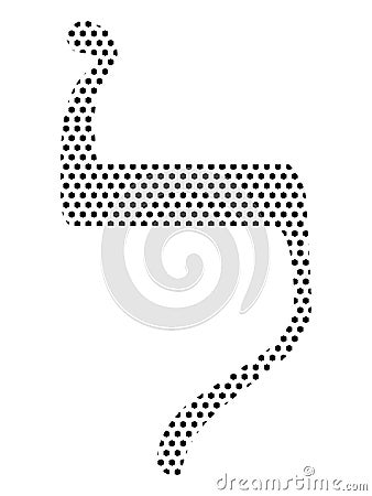 Dotted Pattern Hebrew Alphabet Letter of Lamed Vector Illustration