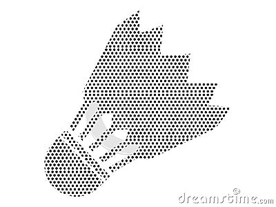 Dotted Pattern Picture of a Badminton Shuttlecock Vector Illustration