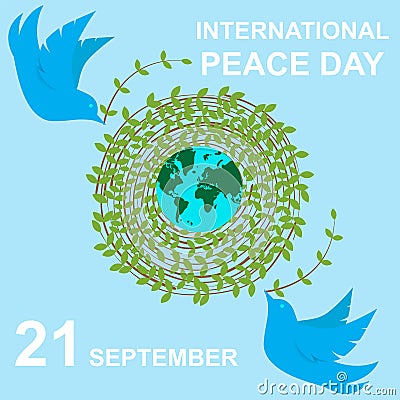 Vector illustration of dove world peace day EPS 10 Vector Illustration