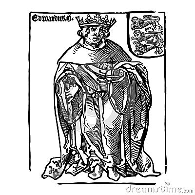 Edward II - King of England Vector Illustration