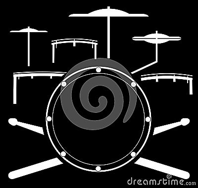 Vector illustration drum kit. Music instrument Vector Illustration