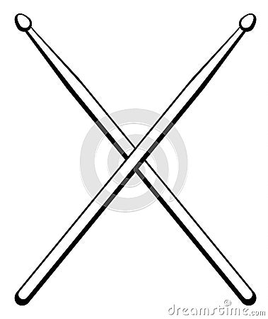 Vector illustration drumsticks. Music instrument. Vector Illustration