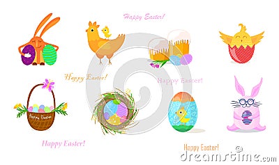 Vector illustration of easter elements Vector Illustration