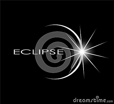 Eclipse concept symbol on black background Vector Illustration