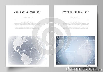 The vector illustration of the editable layout of A4 format covers design templates for brochure, magazine, flyer Vector Illustration