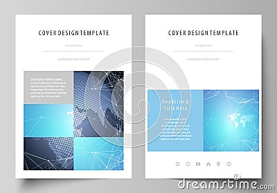 The vector illustration of the editable layout of A4 format covers design templates for brochure, magazine, flyer Vector Illustration