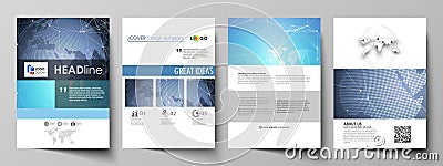 The vector illustration of the editable layout of A4 format covers design templates for brochure, magazine, flyer Vector Illustration
