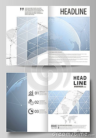 The vector illustration of the editable layout of two A4 format modern cover mockups design templates for brochure Vector Illustration