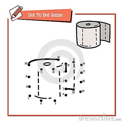 dot to dot puzzle with doodle toilet paper Vector Illustration