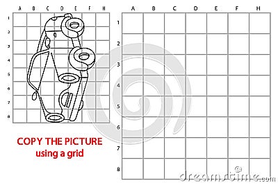 Copy grid picture car Vector Illustration