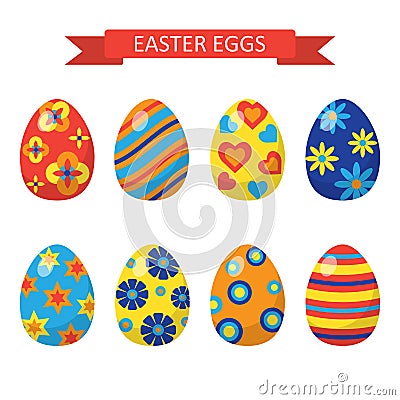 Vector illustration. Eggs for Easter holidays design on w Vector Illustration