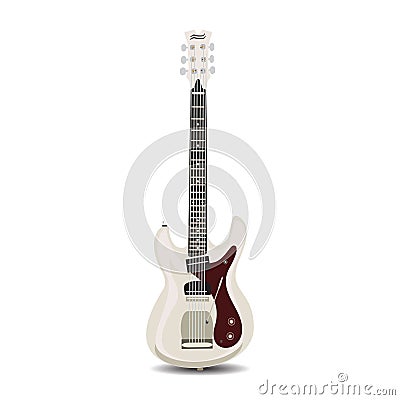 Vector illustration of electric solo guitar in flat style Vector Illustration