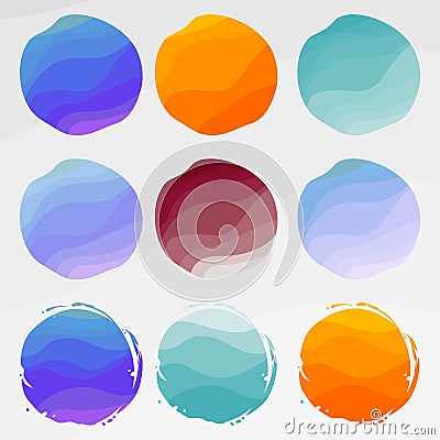 Vector illustration of 6 elegant abstract color sets Cartoon Illustration